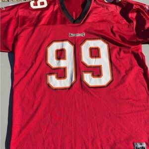 Warren Sapp Red Buccaneers Jersey with Number 99